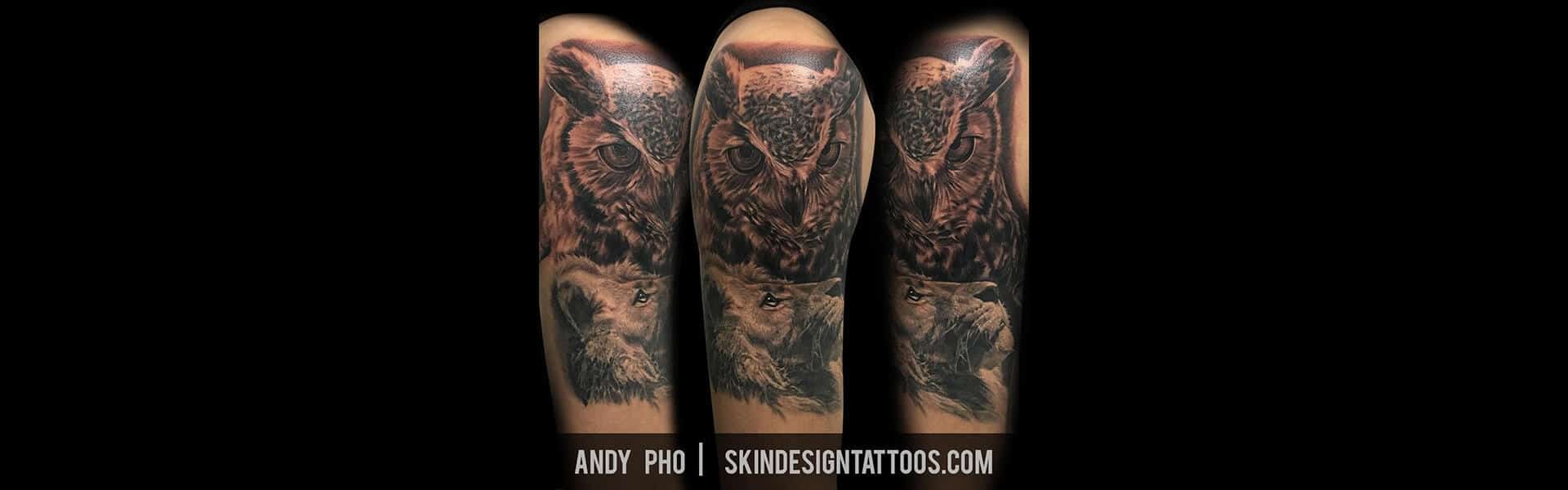 realistic owl tattoos for men